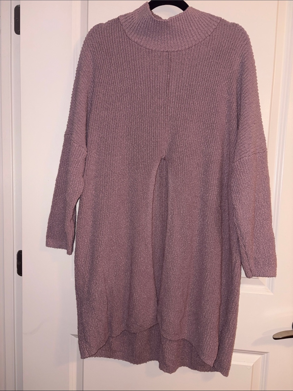 FP Beach Cozy Oversized Turtleneck Sweater Dress in Dusty Lavender